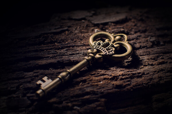 Golden metal key