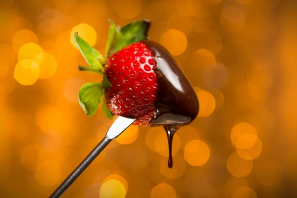 Zoete chocolade fondue — Stockfoto