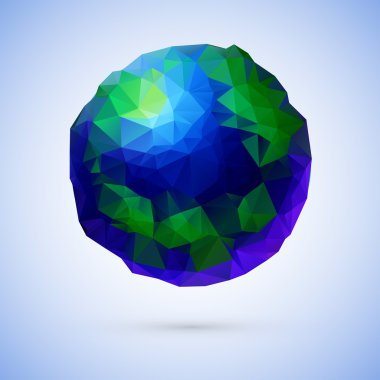 Dünya. Düşük Poli vektör çizim. Geometrik sanat