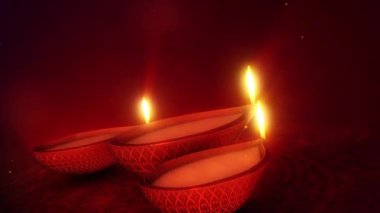 Işık ve havai fişeklerle Diwali kutlaması.