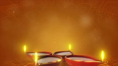 Diwali Festivali Parlayan Diyas Kutlaması.