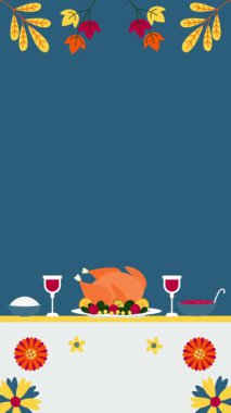 Şenlikli şükran günü yemeği kutlaması.