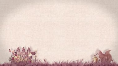 Çizgi film sincabı kaprisli bir evin yanında meşe palamudu yiyor..