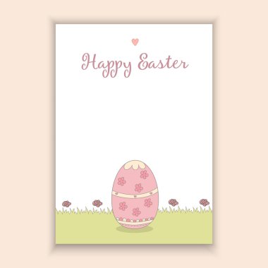 El çizilmiş güzel tebrik vektör içinde yapılan kart ile yumurta - Happy Easter kavramı,.
