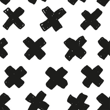 Beyaz zemin üzerinde üçgenler olan el çizimi, pürüzsüz desen. Paketleme, yüzey tasarımı, duvar kağıdı, tebrik kartları