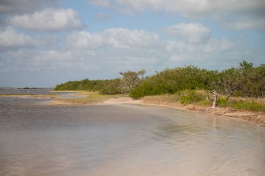 Nature reserve and salt mines in Ro Lagartos on the Yucatan Peninsula in Mexico.