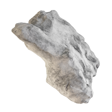 Şeffaf Arkaplanda izole edilmiş Göktaşı, Göktaşı veya Kuyruklu Yıldız Taşı, Kabataslak Dokusu, Kozmik Jeolojik Kesilmiş Doğal Uzay Kaya Parçası