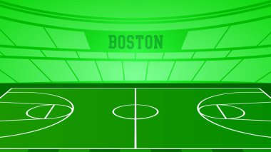 Boston Basketbol Şehri İsim ve Zemin Alanı Renkli Arkaplan, Vektör Resimleri Soyut