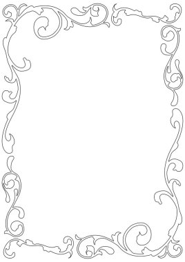 Siyah kenarlıklı klasik beyaz çerçeve (A4 boyutu).