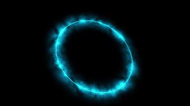 neon ışık çemberi siyah bir arkaplanda izole edildi.