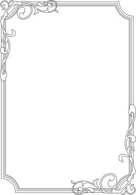 Rafine edilmiş siyah çizgileri olan, sertifikalar, kapaklar, posterler ve sofistike tasarım düzeni için ideal, temiz beyaz arkaplan içeren zarif bir A4 çerçeve..