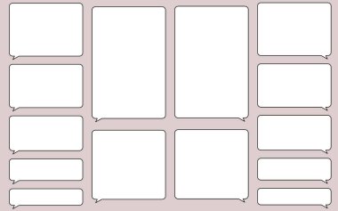 Ağ ve mobil UI için basit bir konuşma balonu oluşturuldu. Temiz çerçeveleri ve açık metin alanları olan minimal düz tasarım, sohbet, yorum, çizgi roman düzeni ve dijital arayüzler için mükemmel. Kimse yok..