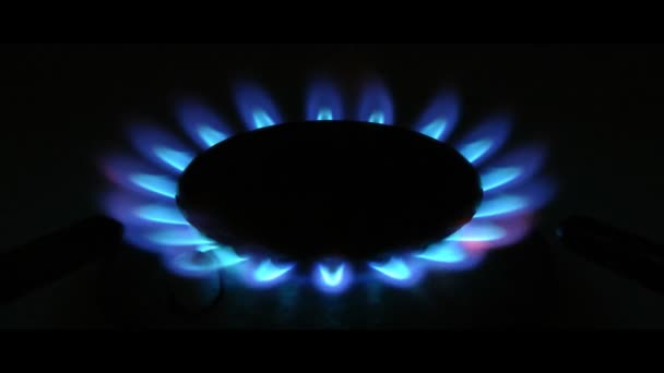 Llama de gas azul caliente — Vídeo de stock