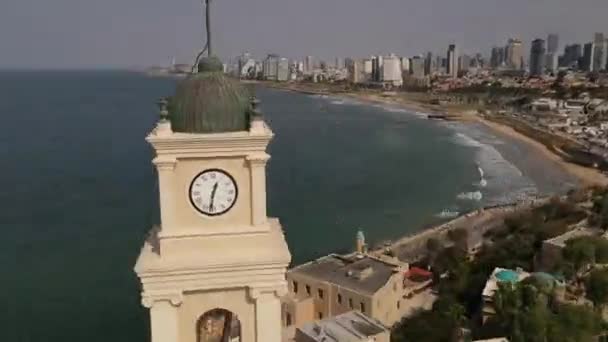 Bell Tower, Jaffa, Τελ Αβίβ, Ισραήλ, Αεροφωτογραφία — Αρχείο Βίντεο