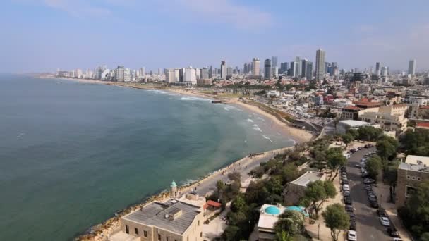 Glockenturm, Jaffa, Tel Aviv, Israel, Luftaufnahme — Stockvideo