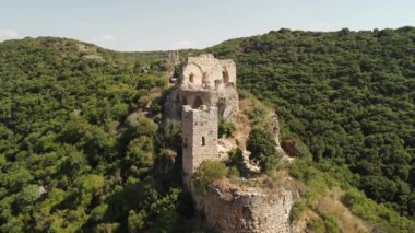 Montfort Şatosu 'nun Kuzey İsrail' deki Galilee bölgesinin hava aracı.