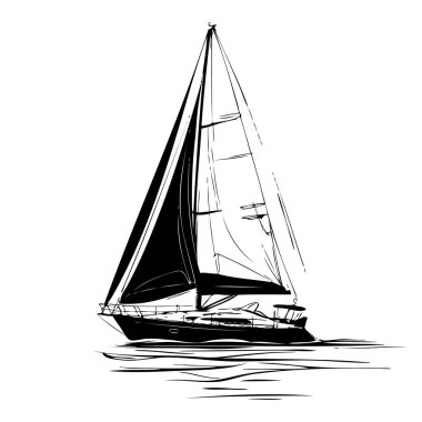 Bir sıra deniz dalgası. Vektör çizimi.