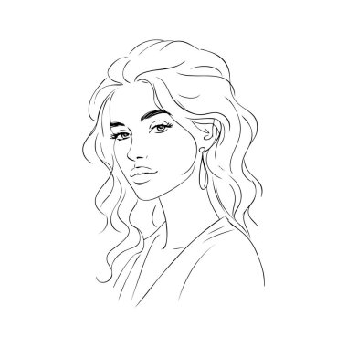 Güzel kız vektörü. Minimalizm tarzı.