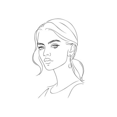 Güzel kız vektörü. Minimalizm tarzı.