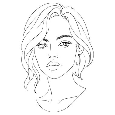 Güzel kız vektörü. Minimalizm tarzı.