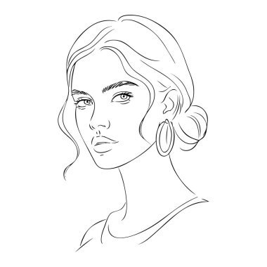 Güzel kız vektörü. Minimalizm tarzı.