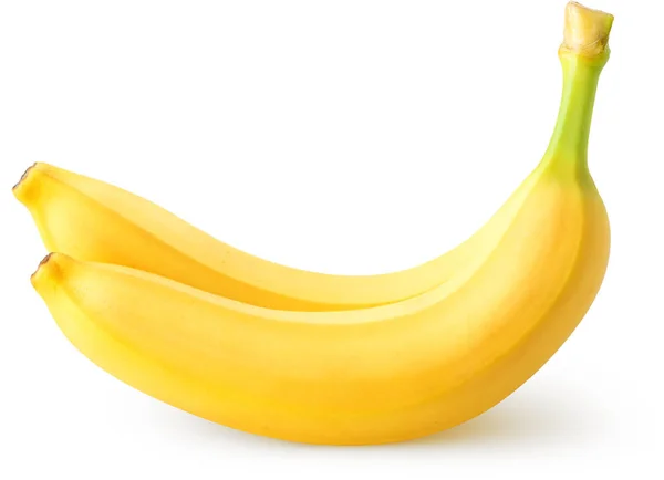 Banane Isolate Due Frutti Banana Interi Isolati Sfondo Bianco Con — Foto Stock