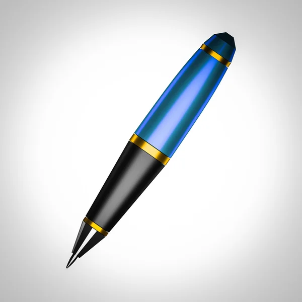 En blå penna ikon — Stockfoto