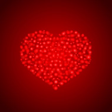 Parlak kalp şekli ışıklar ışıltı.