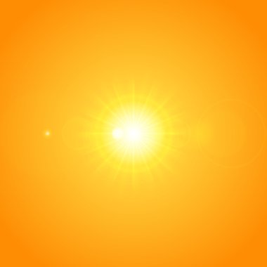 Lens ile güneş ışıkları şablonu ve vektör arka plan flare. 