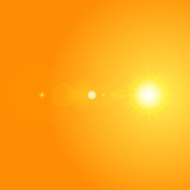 Lens ile güneş ışıkları şablonu ve vektör arka plan flare. 