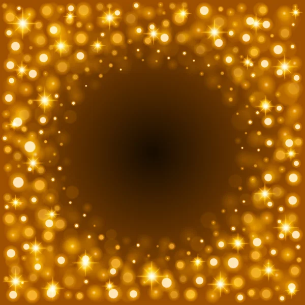 Abstrakta gyllene ljus Bokeh bakgrund vektorillustration. — Stock vektor