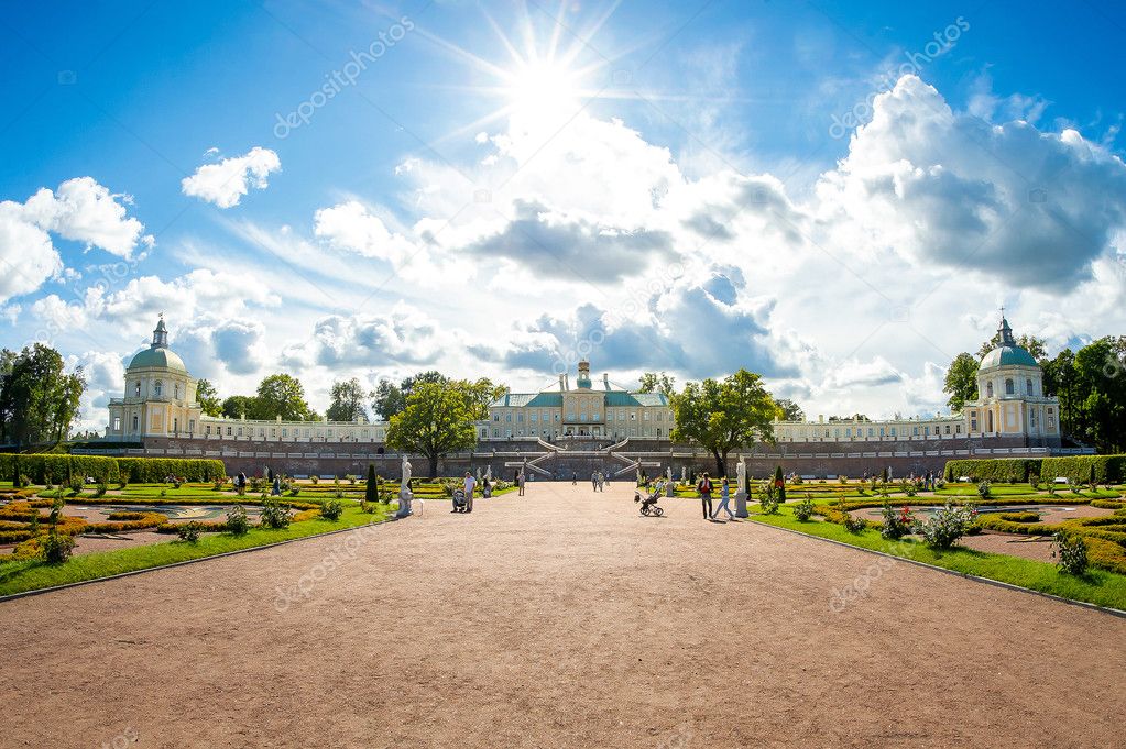 Oranienbaum,  the Menshikov Palace under a blue Sunny sky