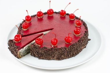 beyaz izole kiraz kek