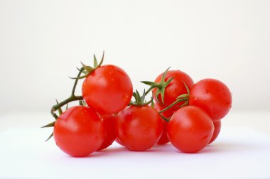 Beyaz arka planda domatesler