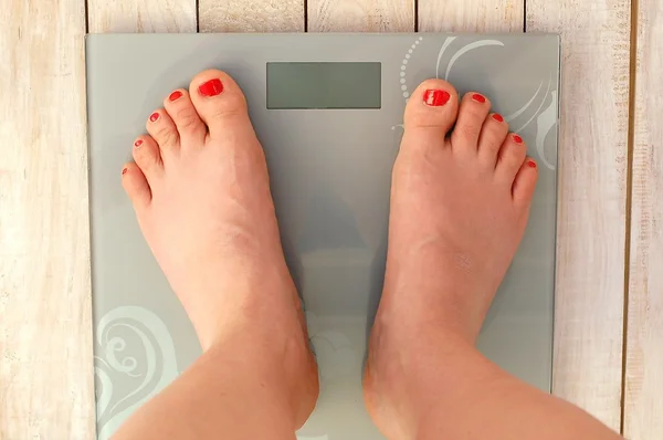 Feet on scales without text — Stock Photo, Image