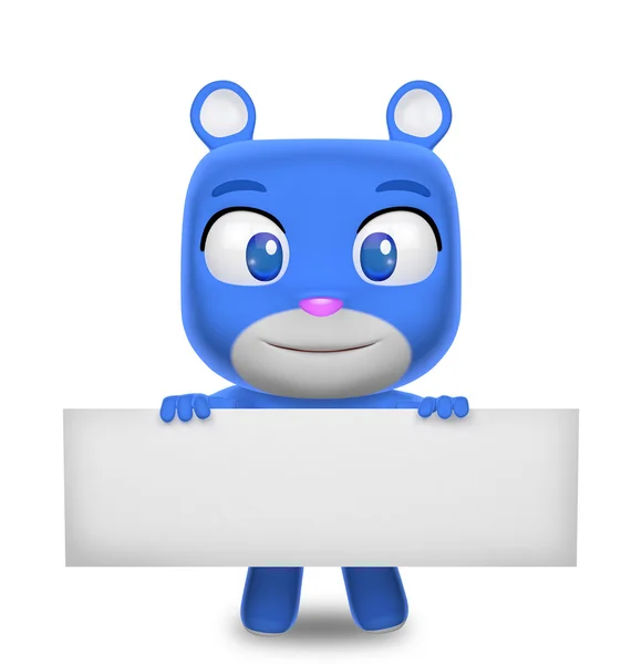 Boş bir sig tutan ayı karakter