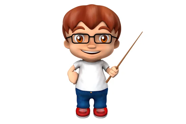 Öğretim gözlüklü çocuk