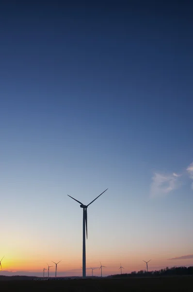 The image of windmill, sunset, energy — Stock Photo, Image