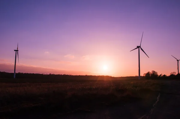 The image of windmill, sunset, energy — Stock Photo, Image