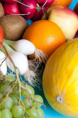 Meyve ve sebze yukarıdan