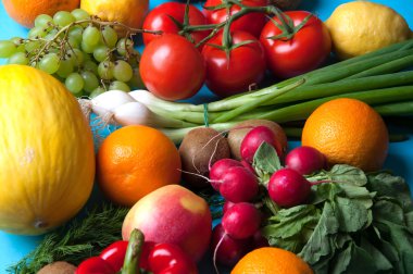 Meyve ve sebze yukarıdan