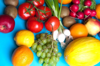 Meyve ve sebze yukarıdan