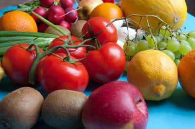 Meyve ve sebze yukarıdan