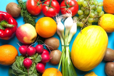 Meyve ve sebze yukarıdan