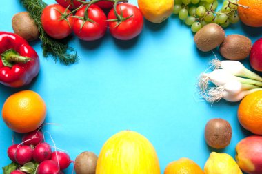 Meyve ve sebze yukarıdan