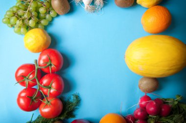 Meyve ve sebze yukarıdan