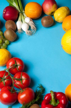 Meyve ve sebze yukarıdan