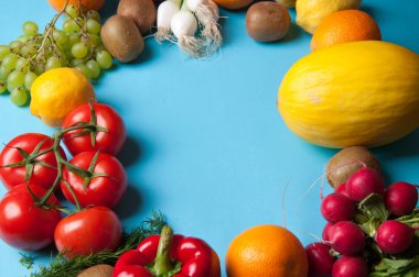 Meyve ve sebze yukarıdan