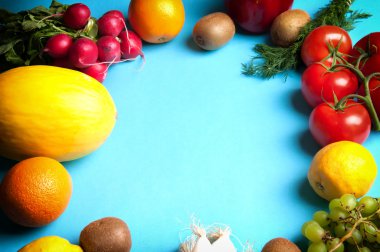 Meyve ve sebze yukarıdan