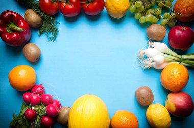 Meyve ve sebze yukarıdan